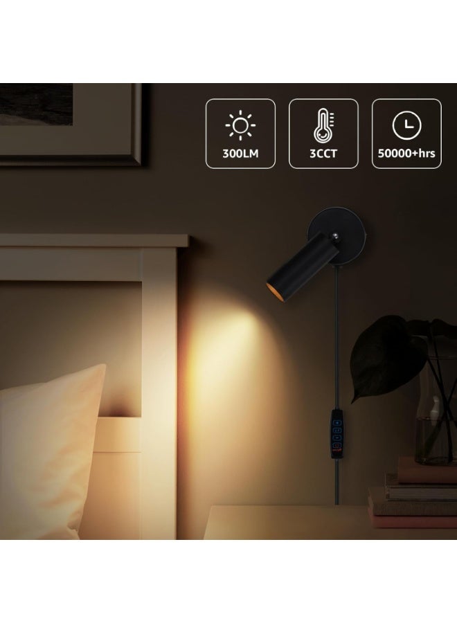 فورتي أضواء كاشفة لاسلكية داخلية، قابلة لإعادة الشحن، مزودة بمؤقت وخاصية التحكم في شدة الإضاءة، تعمل بالبطارية، إضاءة LED مركزة للنباتات والأعمال الفنية - أسود - Image 5